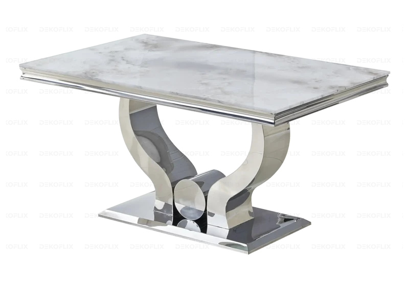 Salle à manger complète marbre beige argent – Omega