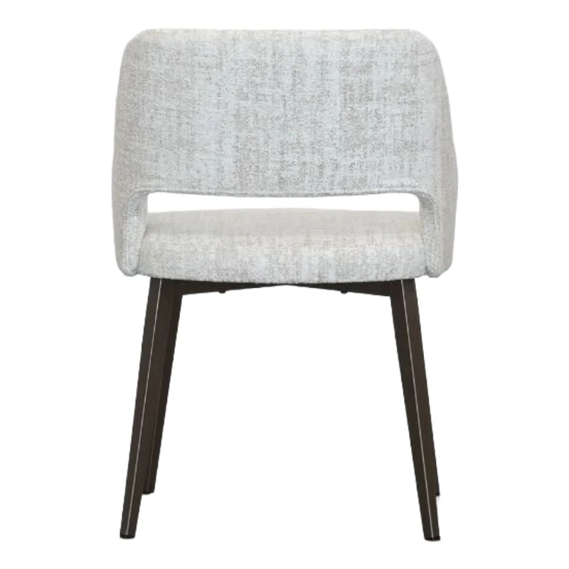 Chaise de salle à manger rembourrée en tissu blanc cassé - Lorna