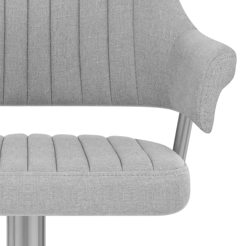 Chaise de Bar Tissu Chrome Brossé - Skyline Gris