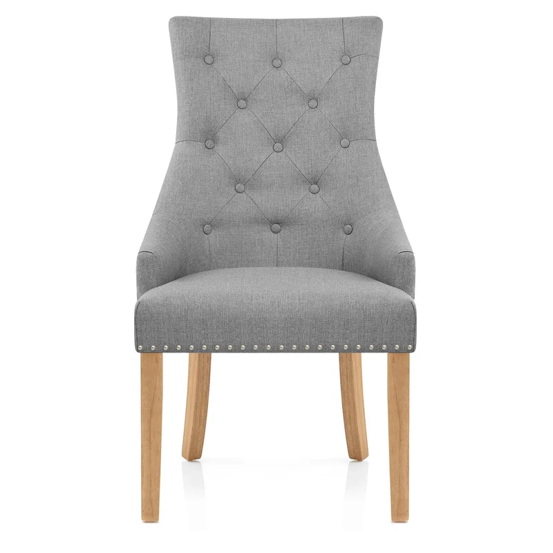 Chaise Chêne Tissu - Ascot Gris
