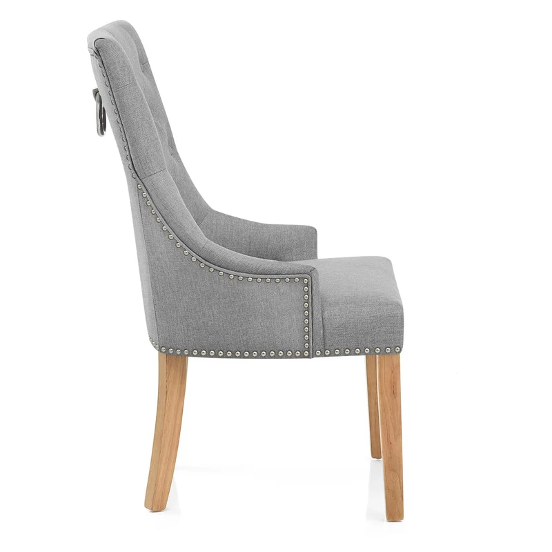 Chaise Chêne Tissu - Ascot Gris