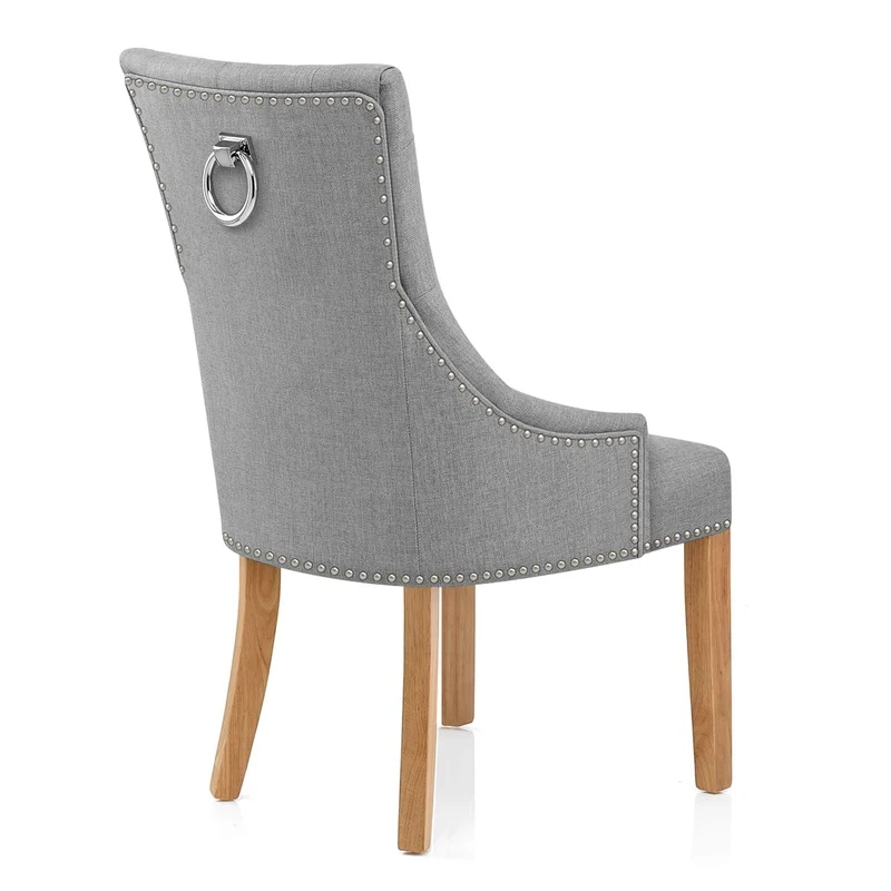 Chaise Chêne Tissu - Ascot Gris