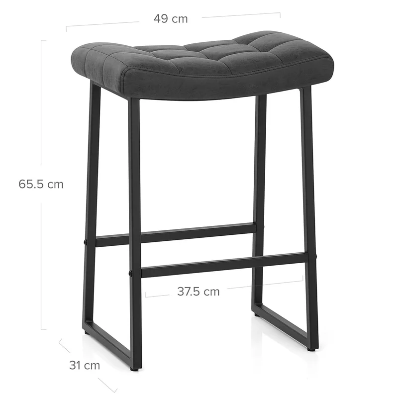 Tabouret Faux Cuir - Jago Noir