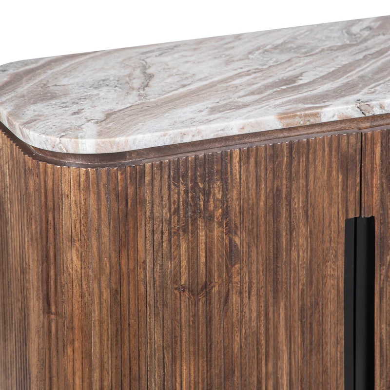Buffet 4 portes plateau marbre | Manguier Kfir II