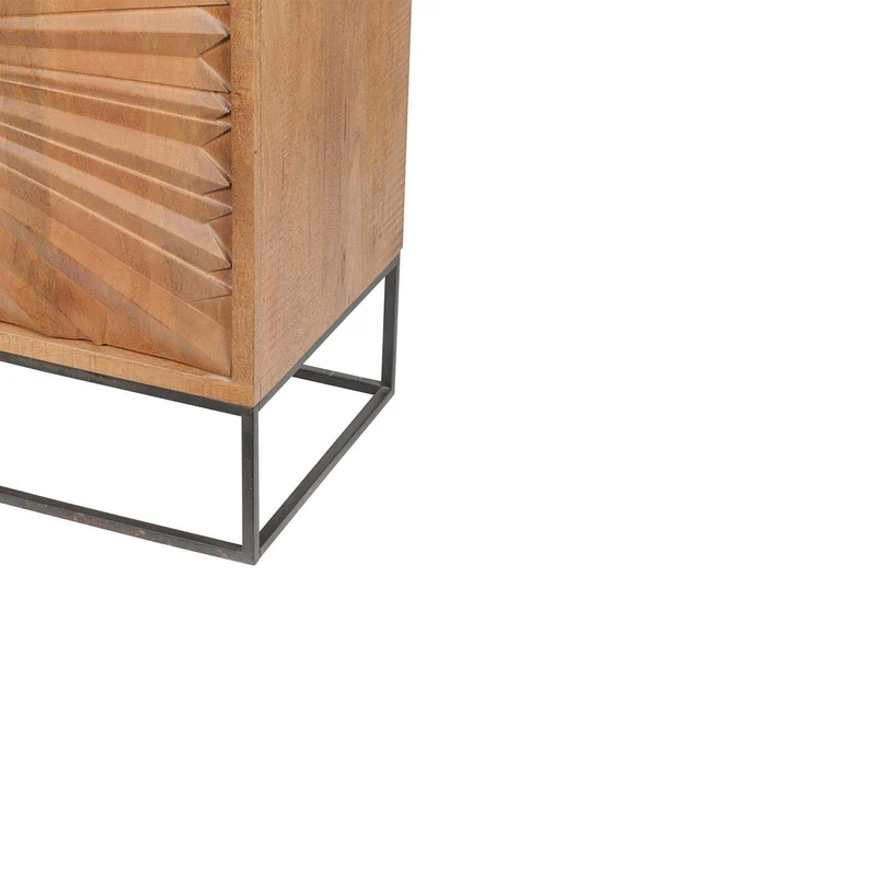 Bahut 2 portes sculptées bois massif en manguier - Solaris