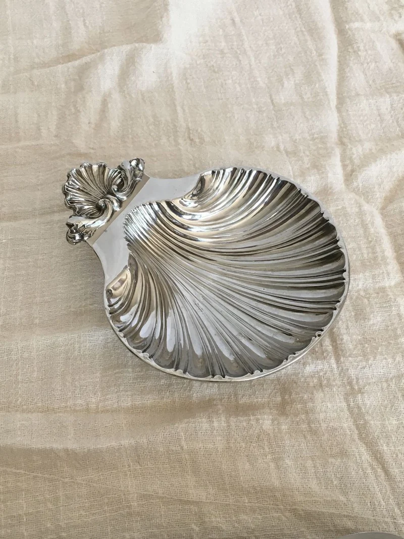Vintage Silver-Plated Shell Dish (England)