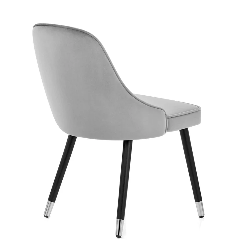 Chaise Bois Velours - Glam Gris