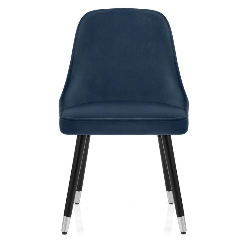 Chaise Bois Velours - Glam Bleu