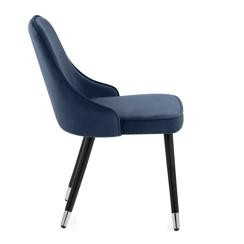 Chaise Bois Velours - Glam Bleu