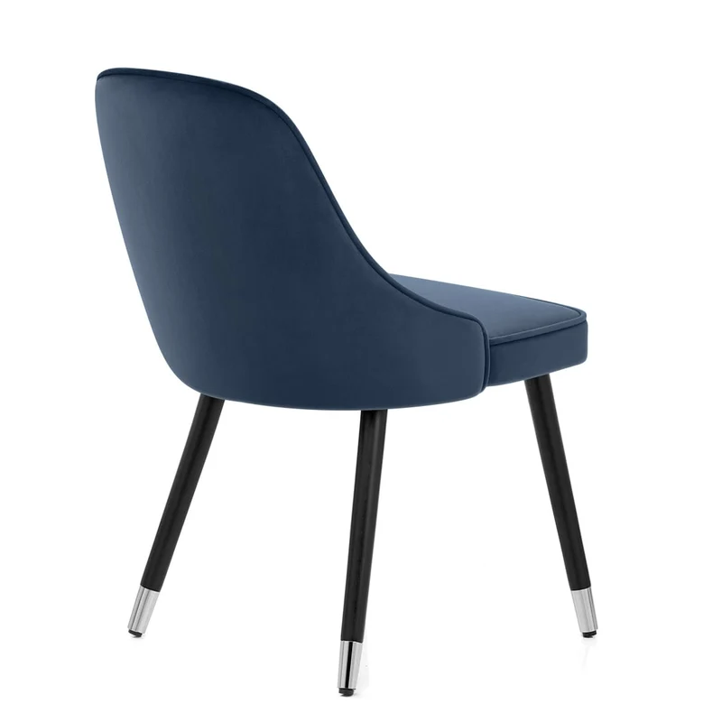 Chaise Bois Velours - Glam Bleu