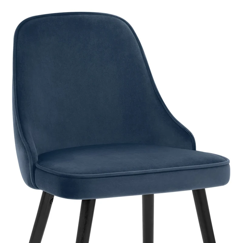 Chaise Bois Velours - Glam Bleu