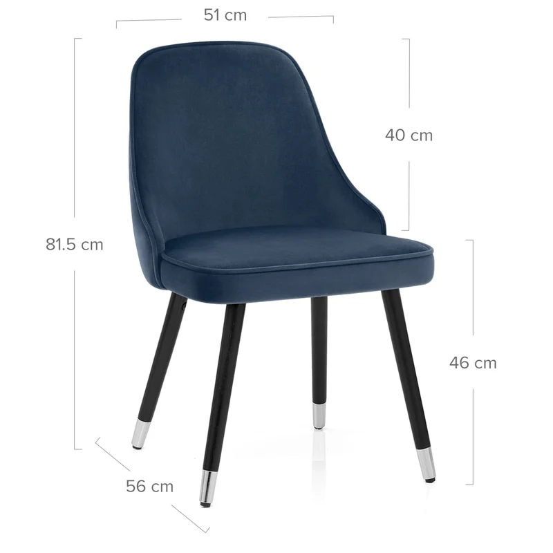 Chaise Bois Velours - Glam Bleu