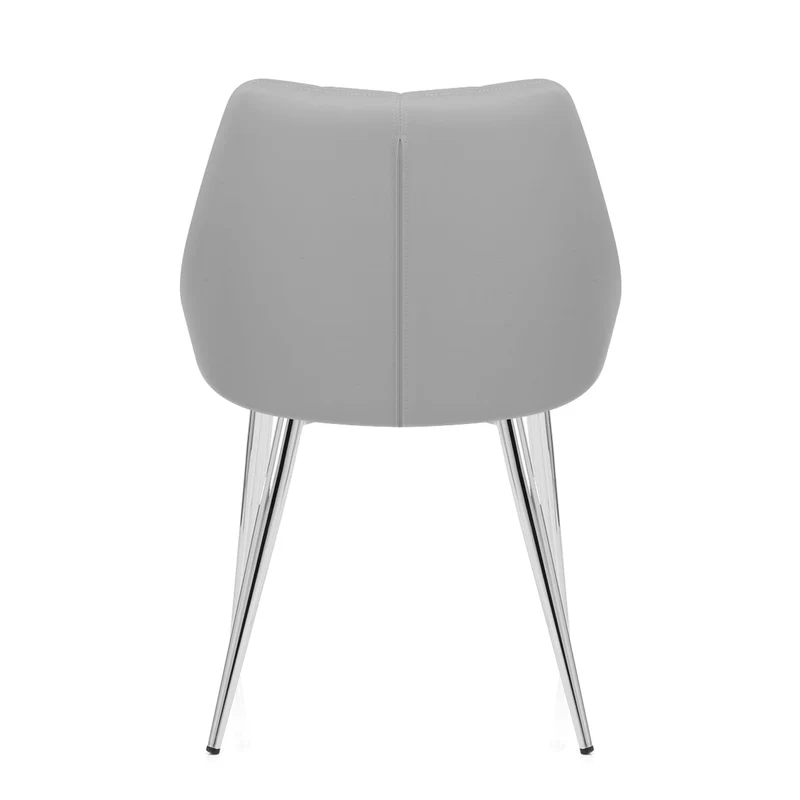 Chaise Faux Cuir Chrome - Tempo Gris
