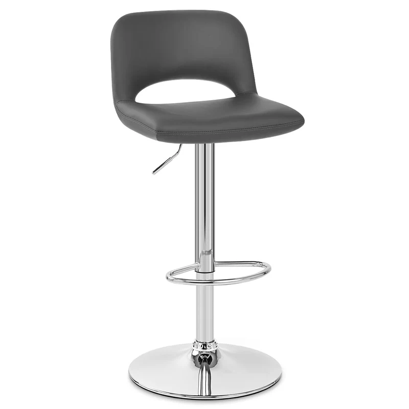 Tabouret de Bar Faux Cuir - Hugo Gris