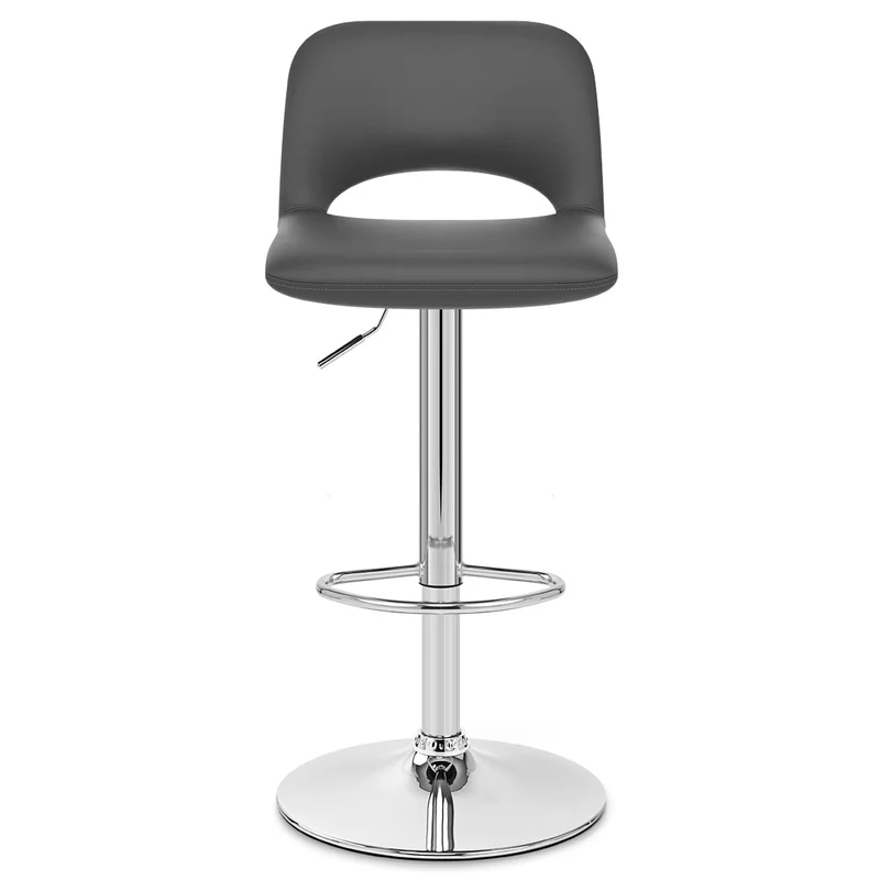 Tabouret de Bar Faux Cuir - Hugo Gris