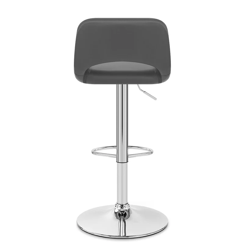 Tabouret de Bar Faux Cuir - Hugo Gris