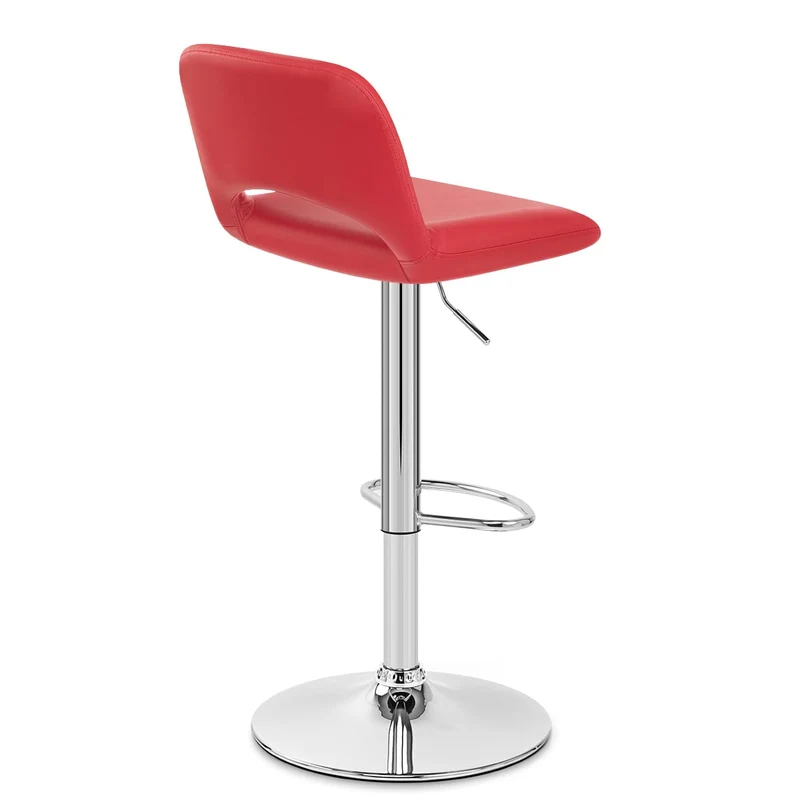 Tabouret de Bar Faux Cuir - Hugo Rouge
