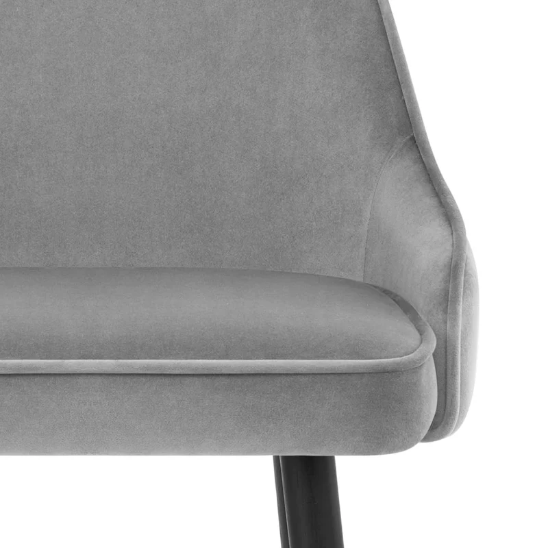 Chaise de Bar Bois Velours - Glam Gris