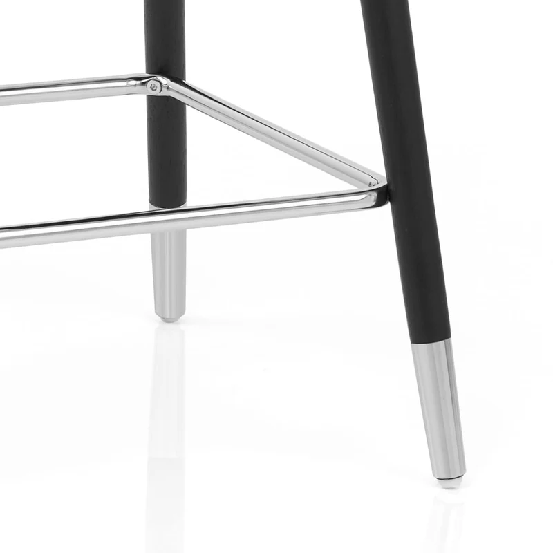 Chaise de Bar Bois Velours - Glam Gris