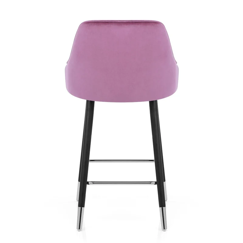 Chaise de Bar Bois Velours - Glam Violet