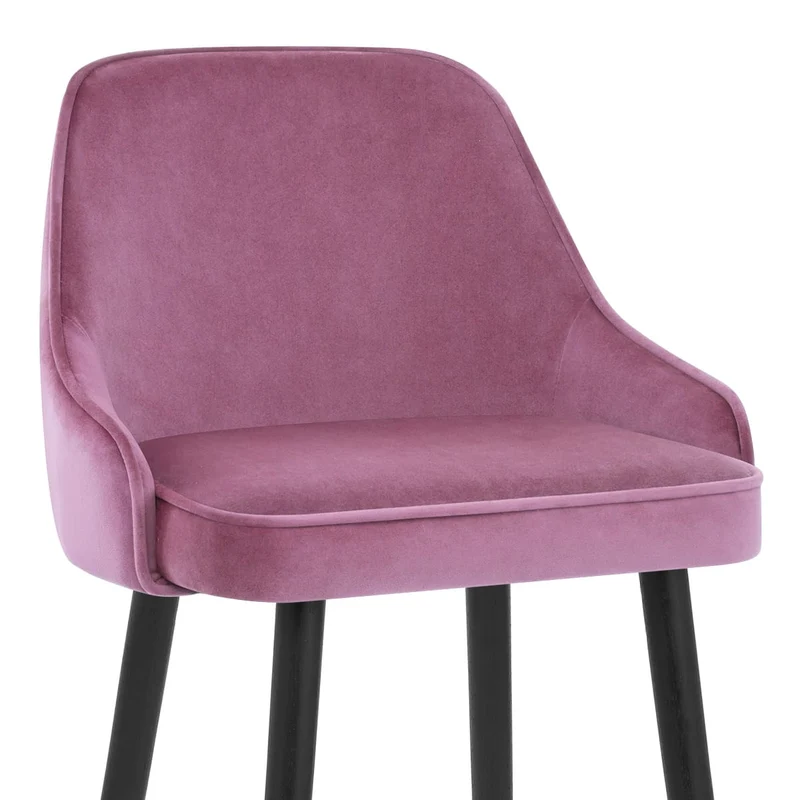 Chaise de Bar Bois Velours - Glam Violet