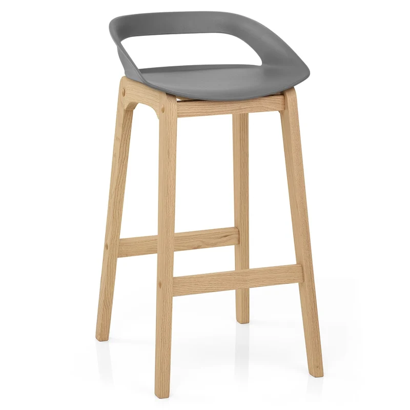 Tabouret de Bar Résine Bois - Crew Gris