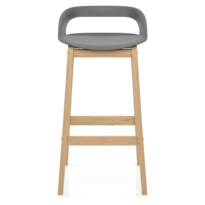 Tabouret de Bar Résine Bois - Crew Gris