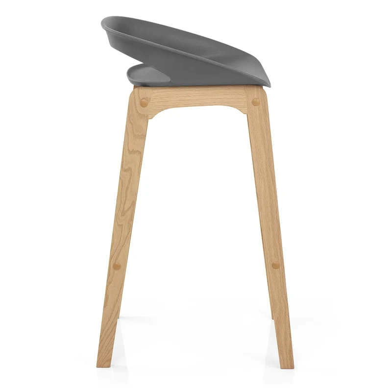 Tabouret de Bar Résine Bois - Crew Gris