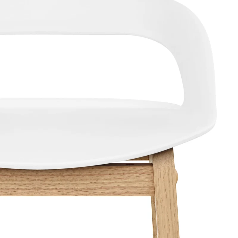Tabouret de Bar Résine Bois - Crew Blanc