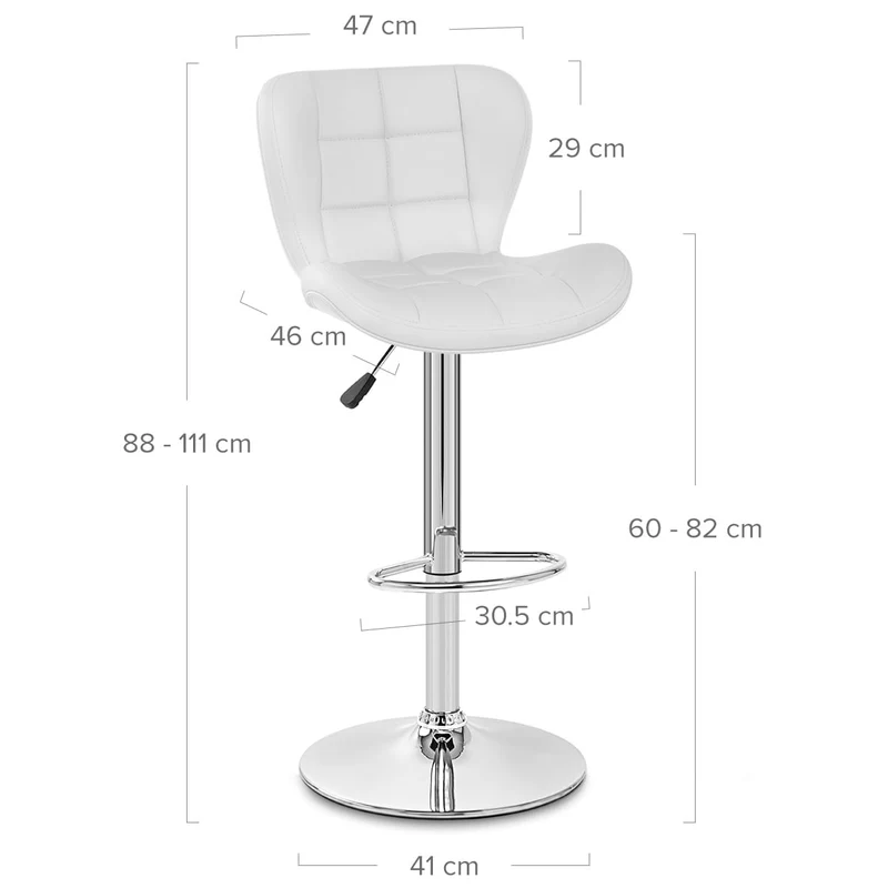 Chaise de bar Simili Cuir - Houston Blanc