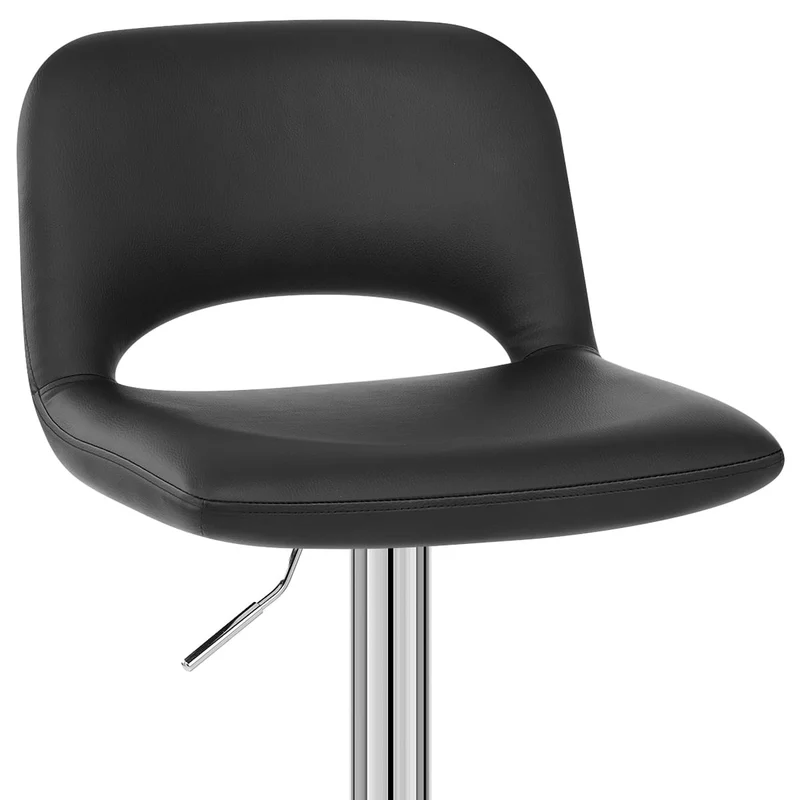 Tabouret de Bar Faux Cuir - Hugo Noir