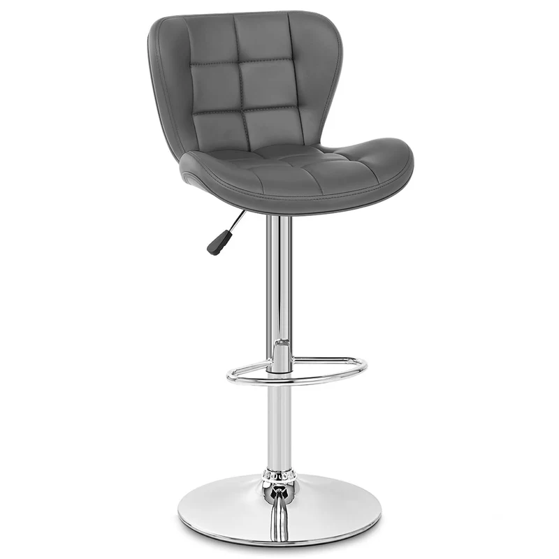 Chaise de bar Simili Cuir - Houston Gris