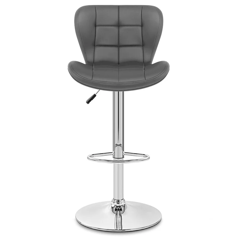 Chaise de bar Simili Cuir - Houston Gris