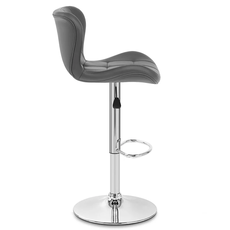 Chaise de bar Simili Cuir - Houston Gris