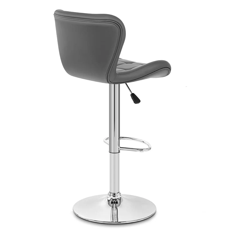 Chaise de bar Simili Cuir - Houston Gris