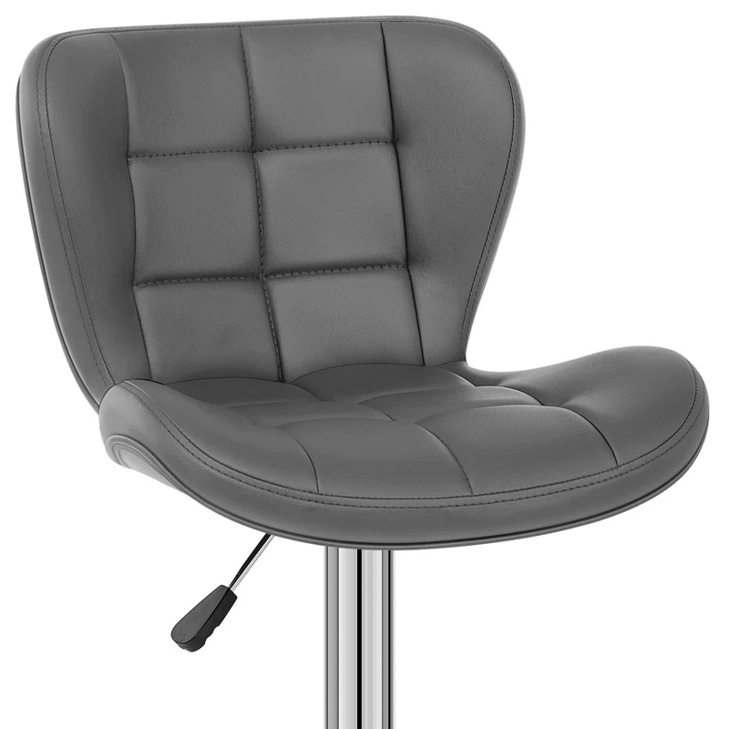 Chaise de bar Simili Cuir - Houston Gris