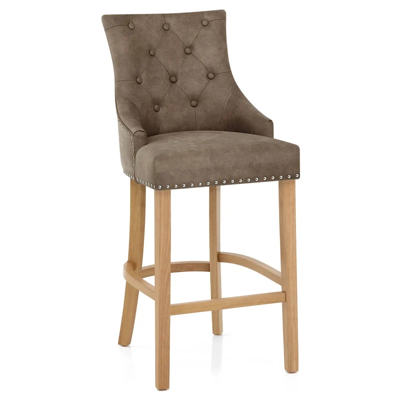 Chaise de Bar Chêne Faux Cuir - Ascot Marron