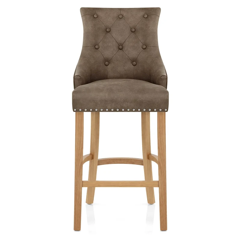 Chaise de Bar Chêne Faux Cuir - Ascot Marron