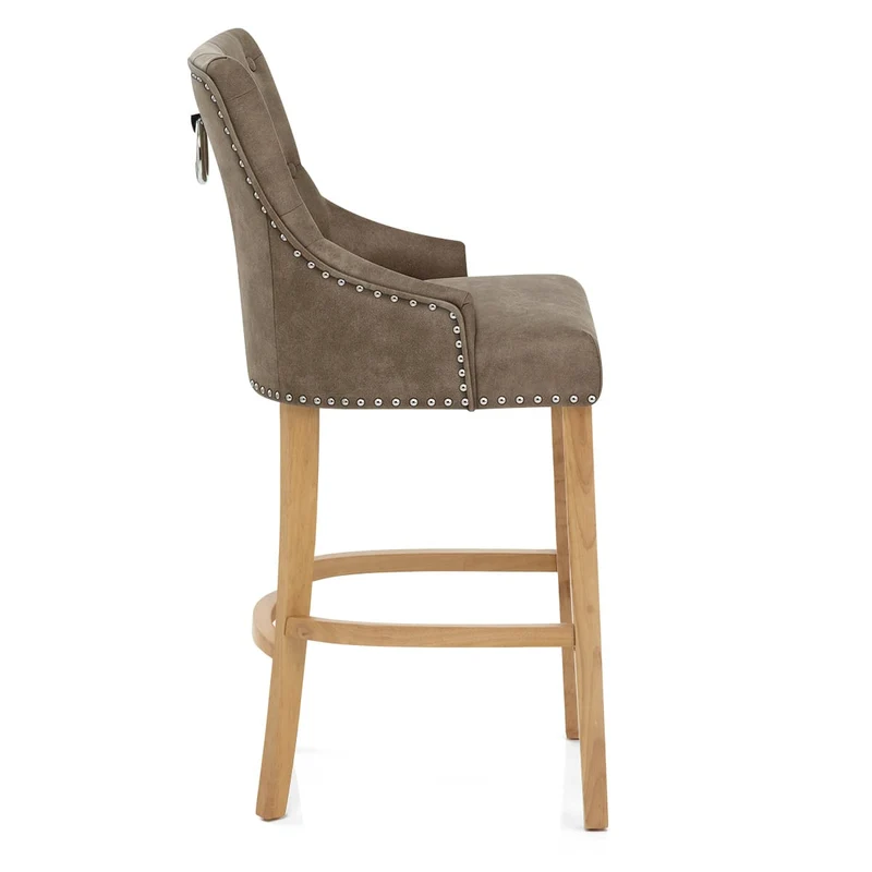 Chaise de Bar Chêne Faux Cuir - Ascot Marron