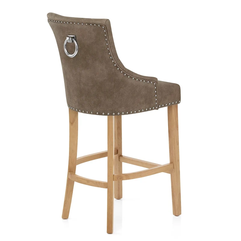 Chaise de Bar Chêne Faux Cuir - Ascot Marron