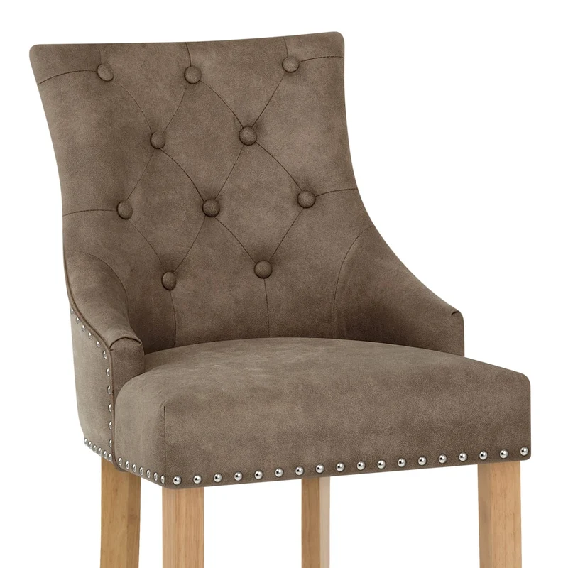 Chaise de Bar Chêne Faux Cuir - Ascot Marron