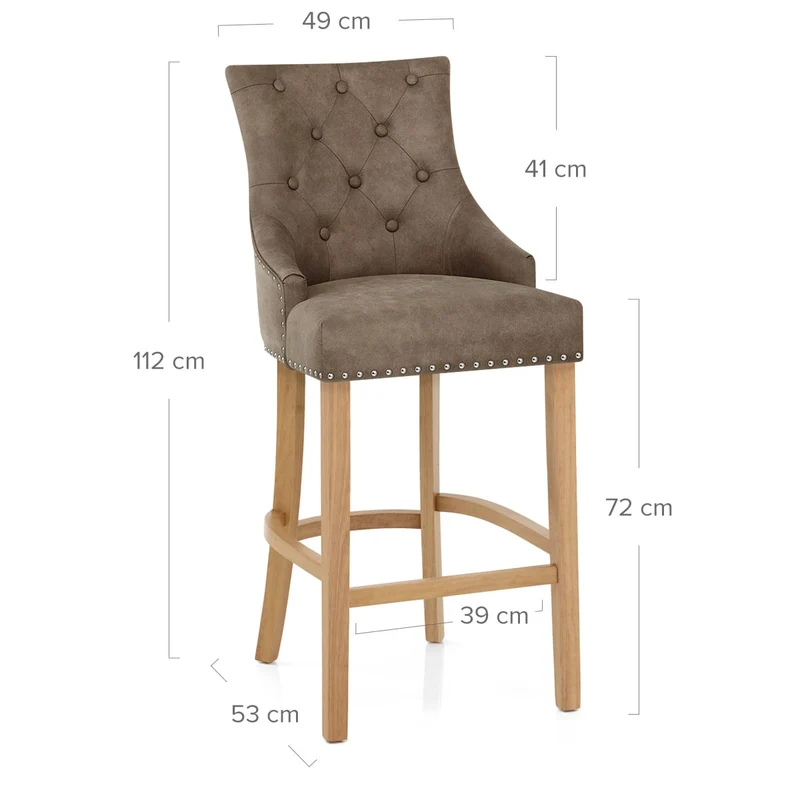 Chaise de Bar Chêne Faux Cuir - Ascot Marron