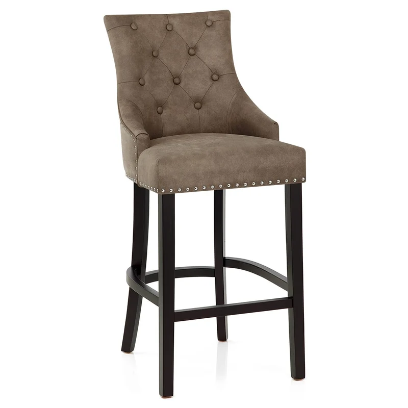 Chaise de Bar Bois Faux Cuir - Ascot Marron