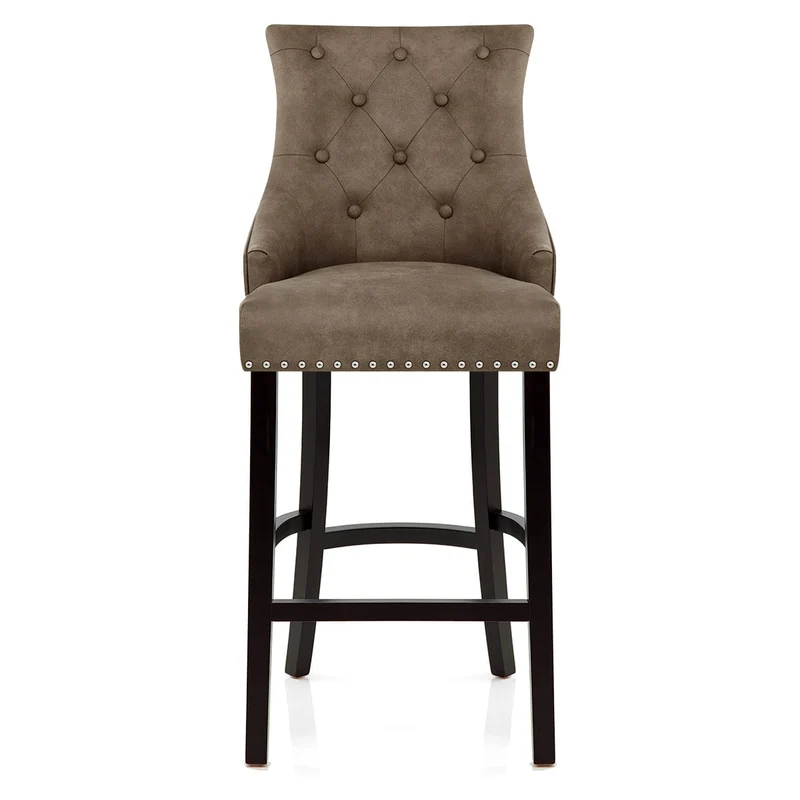 Chaise de Bar Bois Faux Cuir - Ascot Marron
