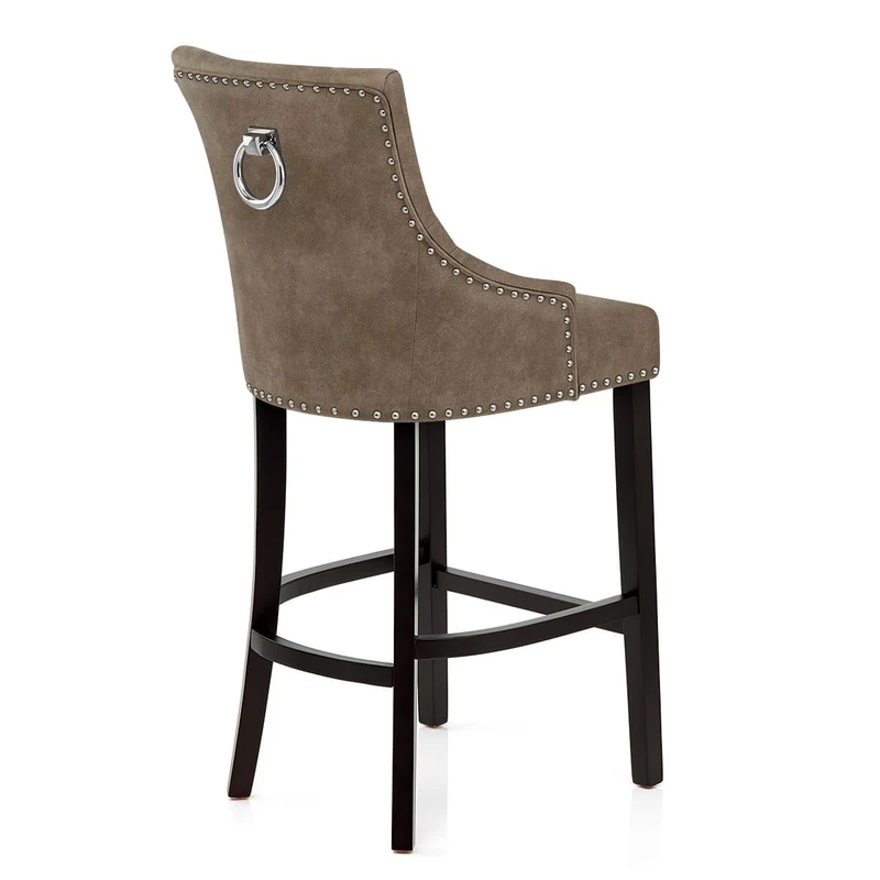 Chaise de Bar Bois Faux Cuir - Ascot Marron