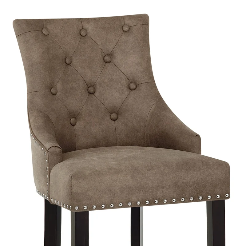 Chaise de Bar Bois Faux Cuir - Ascot Marron