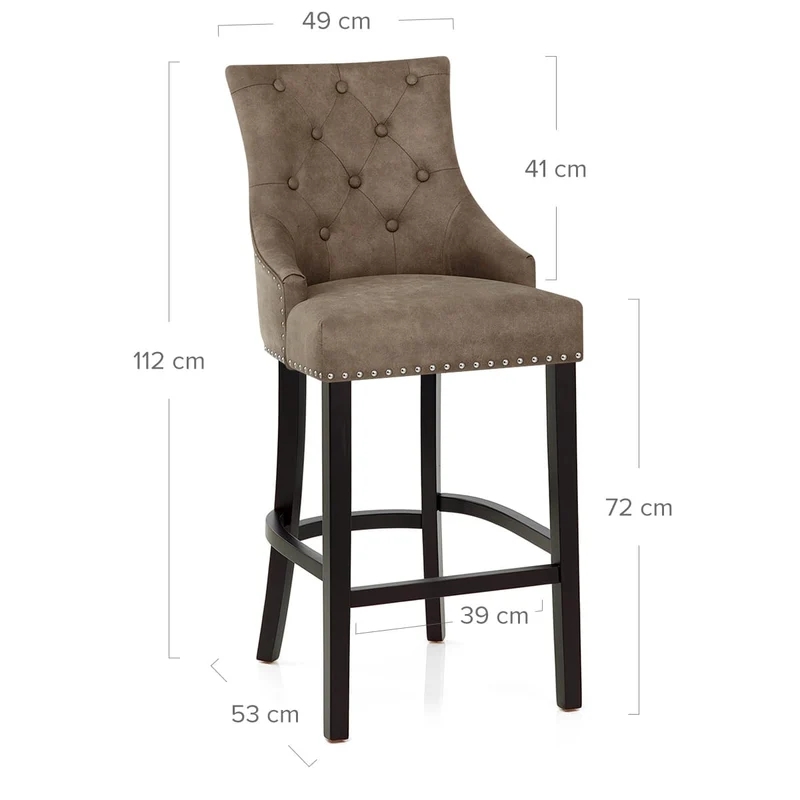 Chaise de Bar Bois Faux Cuir - Ascot Marron