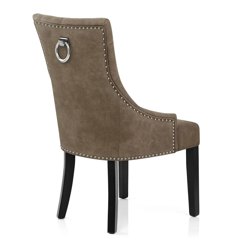 Chaise Bois Faux Cuir - Ascot Marron