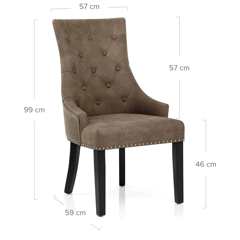 Chaise Bois Faux Cuir - Ascot Marron