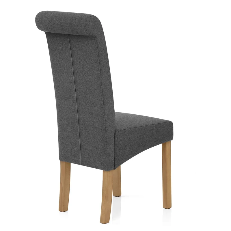 Chaise Bois Tissu - Carolina Gris Foncé